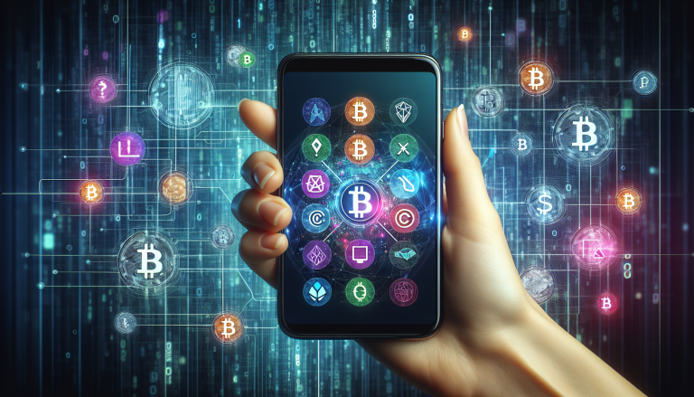 Various cryptocurrency apps on a mobile device